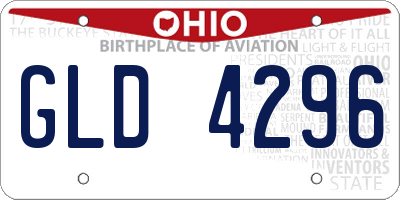 OH license plate GLD4296