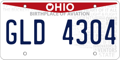 OH license plate GLD4304