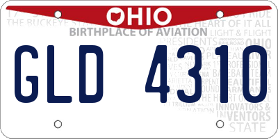 OH license plate GLD4310