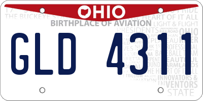 OH license plate GLD4311