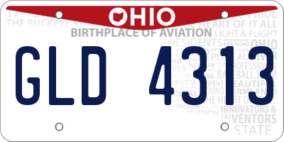OH license plate GLD4313