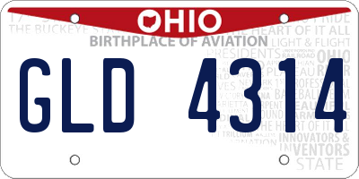 OH license plate GLD4314