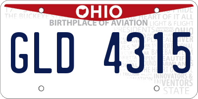 OH license plate GLD4315