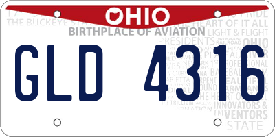 OH license plate GLD4316