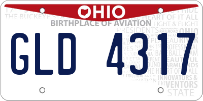 OH license plate GLD4317