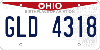 OH license plate GLD4318