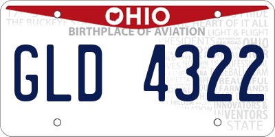 OH license plate GLD4322