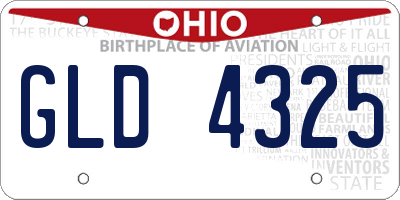 OH license plate GLD4325