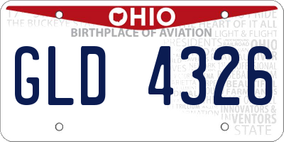 OH license plate GLD4326