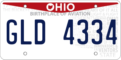 OH license plate GLD4334