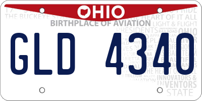 OH license plate GLD4340