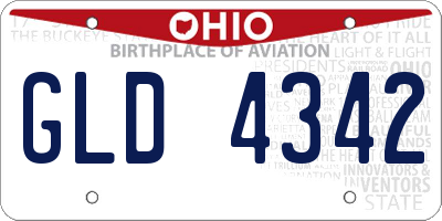 OH license plate GLD4342