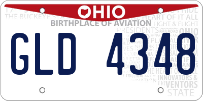 OH license plate GLD4348