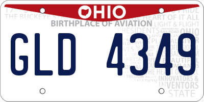 OH license plate GLD4349
