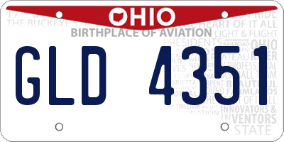 OH license plate GLD4351