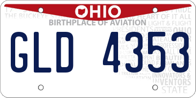 OH license plate GLD4353