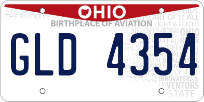 OH license plate GLD4354