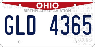 OH license plate GLD4365