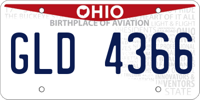 OH license plate GLD4366