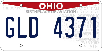 OH license plate GLD4371