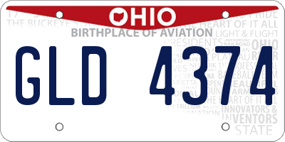 OH license plate GLD4374