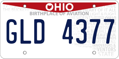 OH license plate GLD4377