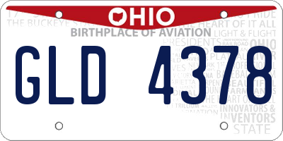 OH license plate GLD4378