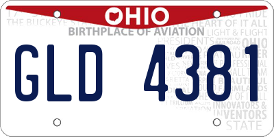 OH license plate GLD4381