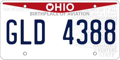 OH license plate GLD4388