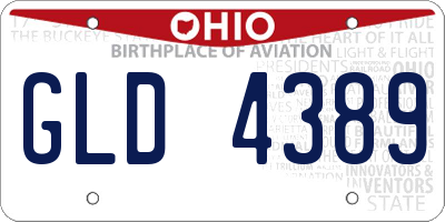 OH license plate GLD4389
