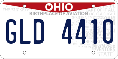 OH license plate GLD4410