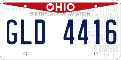 OH license plate GLD4416