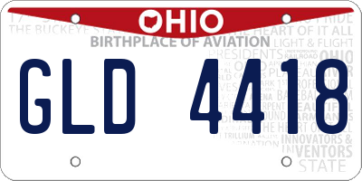 OH license plate GLD4418