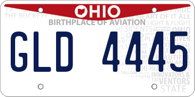 OH license plate GLD4445