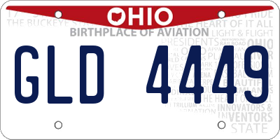 OH license plate GLD4449