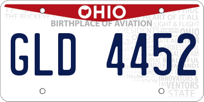 OH license plate GLD4452