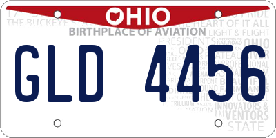 OH license plate GLD4456