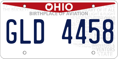OH license plate GLD4458