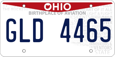 OH license plate GLD4465