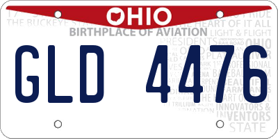 OH license plate GLD4476