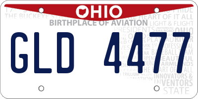 OH license plate GLD4477