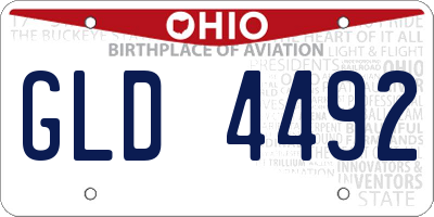 OH license plate GLD4492