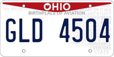 OH license plate GLD4504