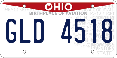 OH license plate GLD4518