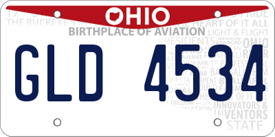 OH license plate GLD4534