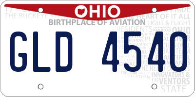 OH license plate GLD4540