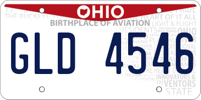 OH license plate GLD4546
