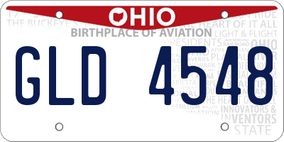 OH license plate GLD4548