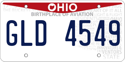 OH license plate GLD4549