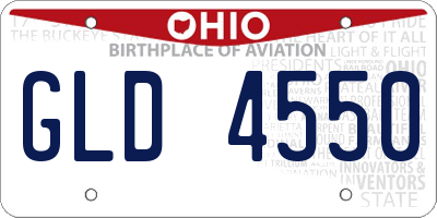 OH license plate GLD4550
